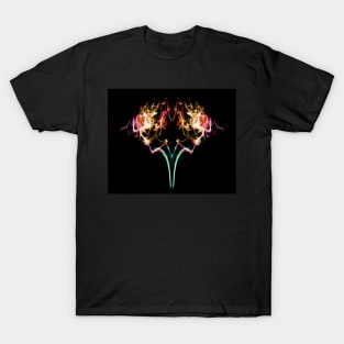 Smoke Art Abstract design Fiery flame flora T-Shirt